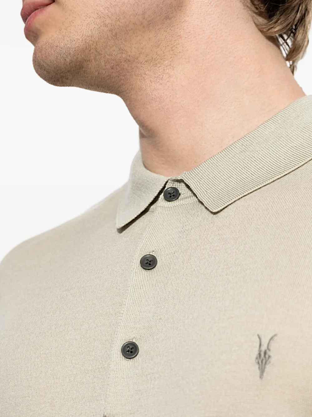 AllSaints Mode wollen poloshirt Beige