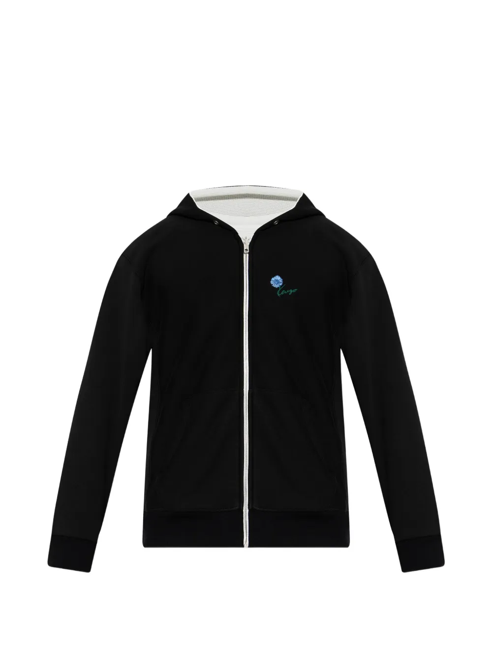 Kenzo reversible floral-embroidered hoodie - Nero