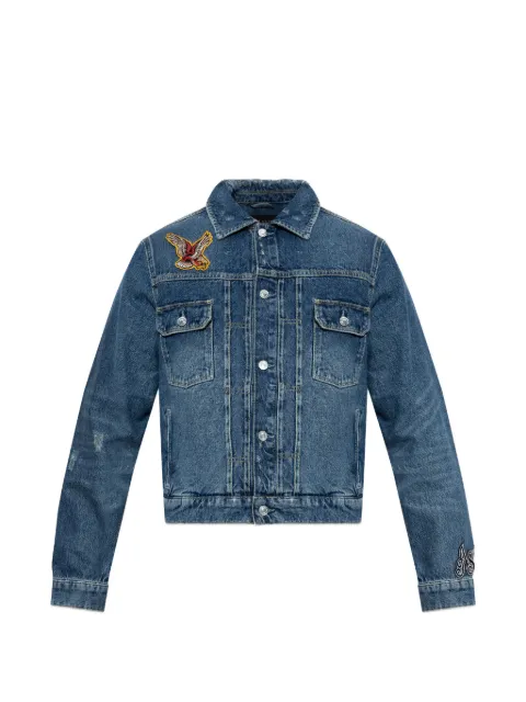 AllSaints Exile slim-fit patch-embellished denim jacket