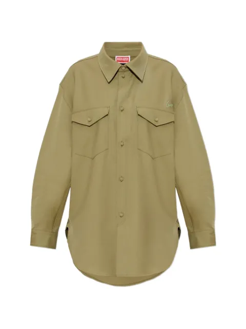Kenzo logo-embroidered wool shirt