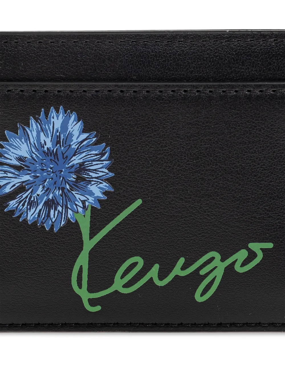 Kenzo Tulip leren pasjeshouder Zwart