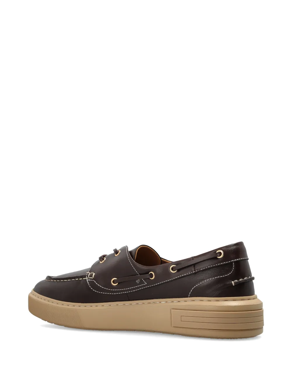 Bally Lift leather contrast-stitched sneakers Bruin