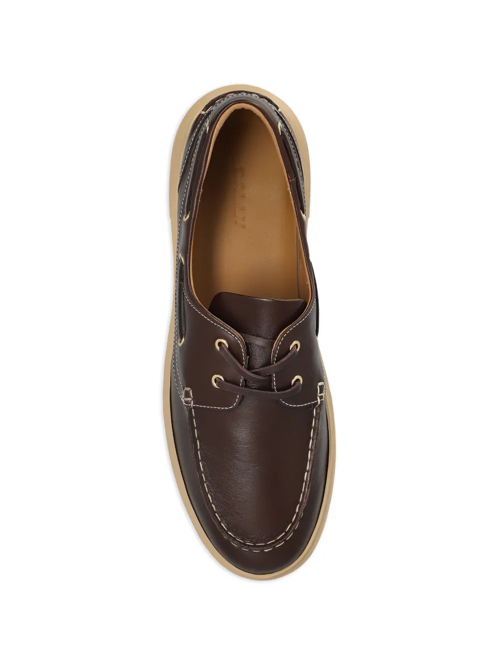 Bally Lift leather contrast-stitched sneakers Bruin
