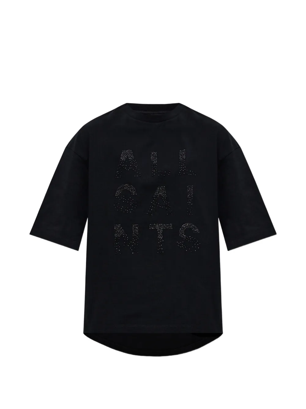 AllSaints Stacks Amelie T-Shirt mit Perlen - Schwarz