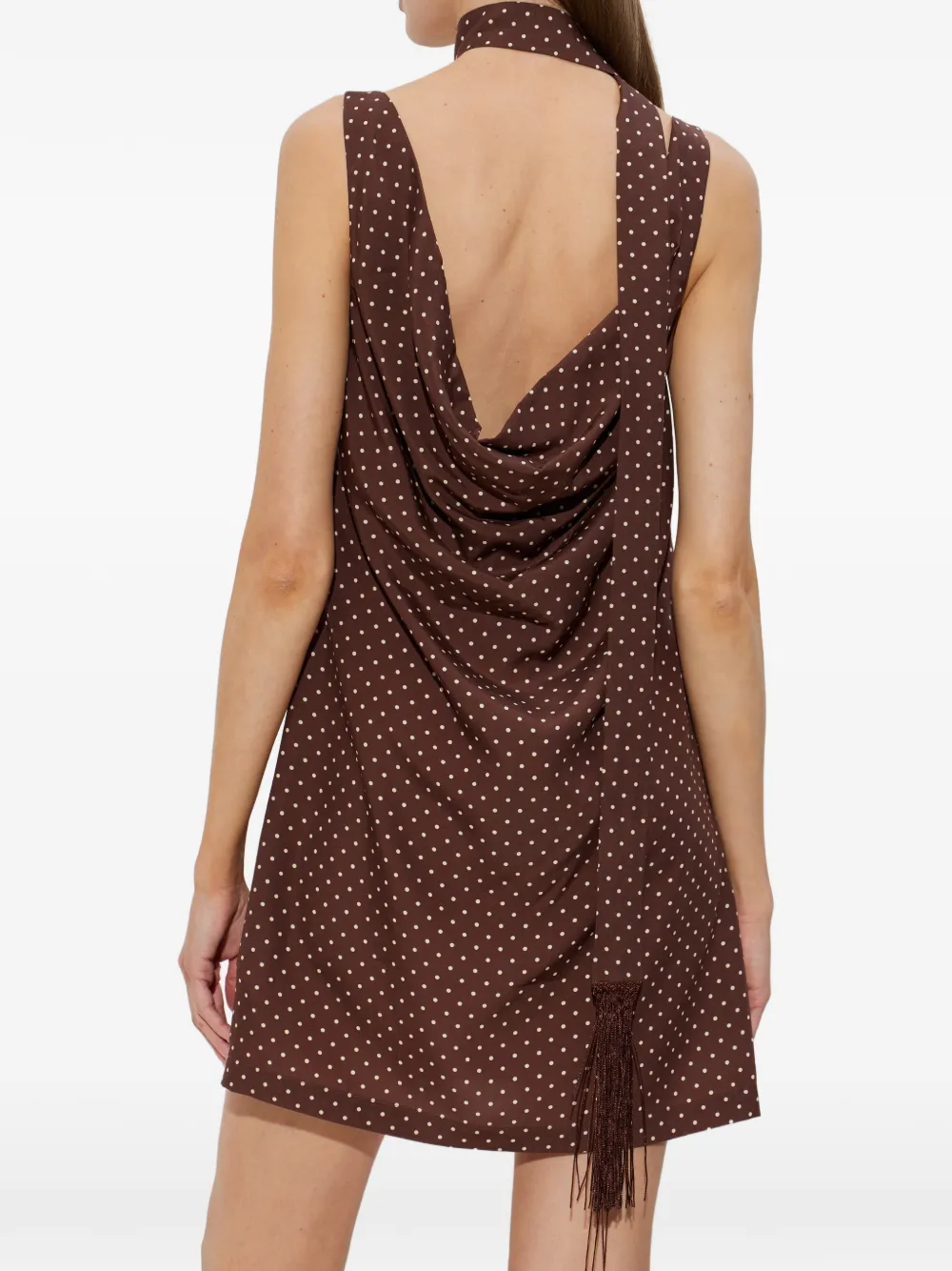 yves mini dress brown polka Yves Mini Dress Onyx Polka