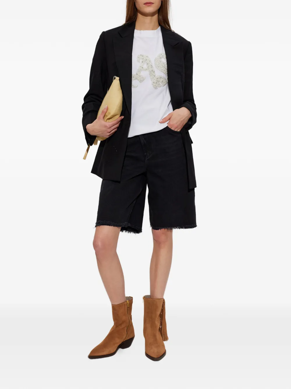 AllSaints Icon Amelie T-shirt verfraaid met imitatieparel Wit