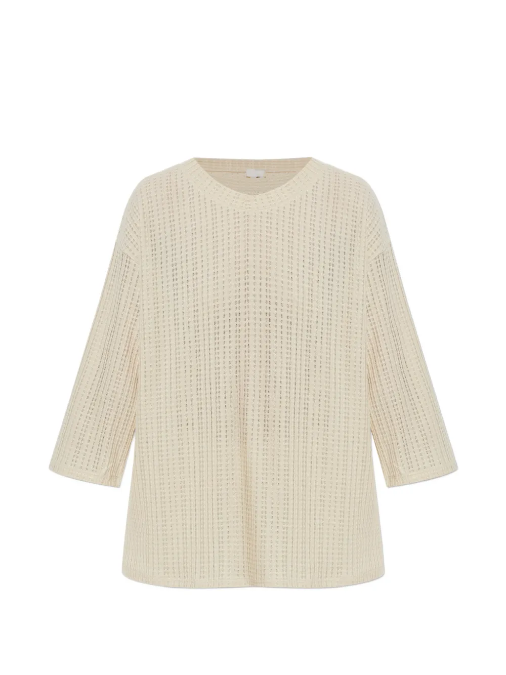 Hanro SLV waffle-knit three-quarter-sleeve T-shirt - Toni neutri