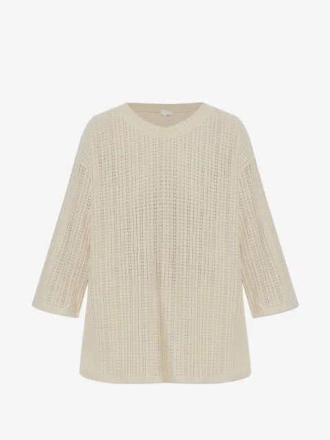 Hanro SLV waffle-knit three-quarter-sleeve T-shirt 