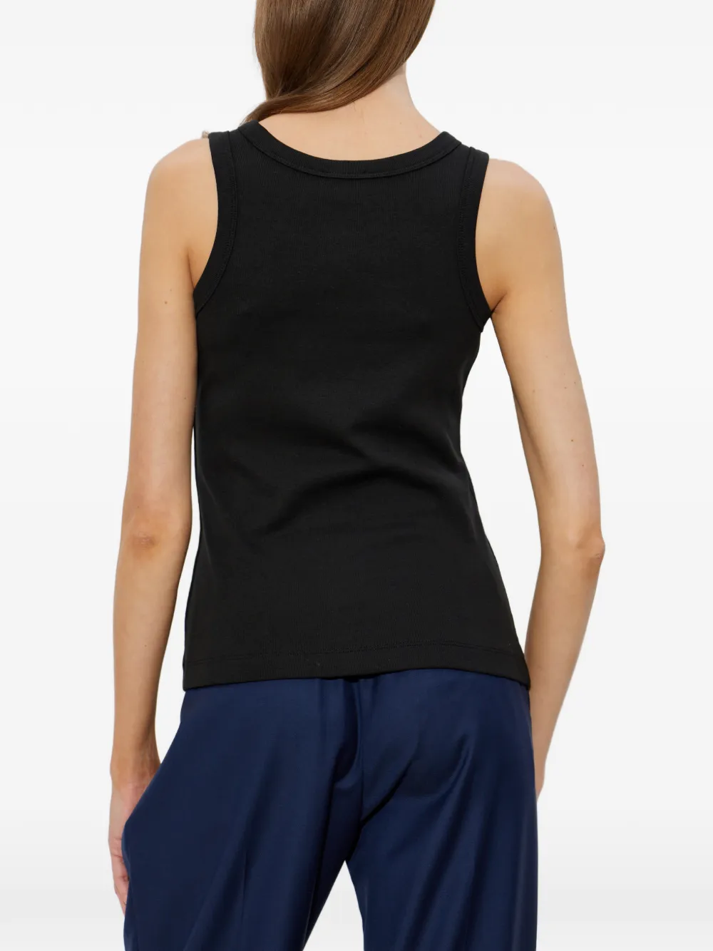 Kenzo Signature geribbelde katoenen top met geborduurd logo Zwart