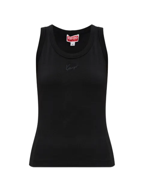 Kenzo top de canalé con logo característico bordado