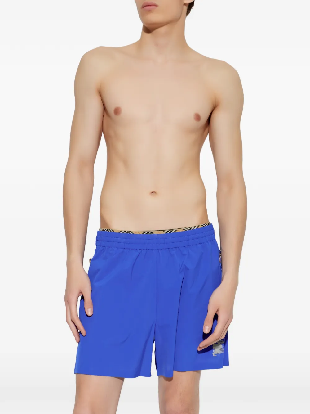 Burberry Stretch nylon shorts Blauw