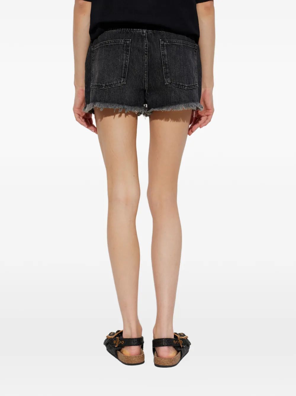 AllSaints Heidi shorts met studs en franje afwerking Zwart