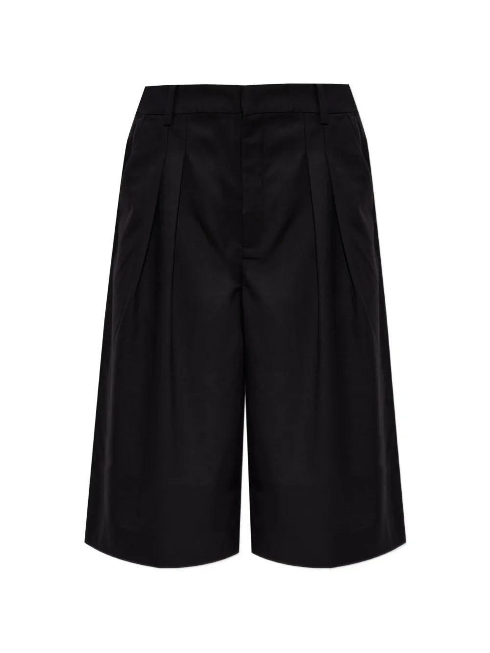Gestuz Paula pleated wide-leg shorts - Nero