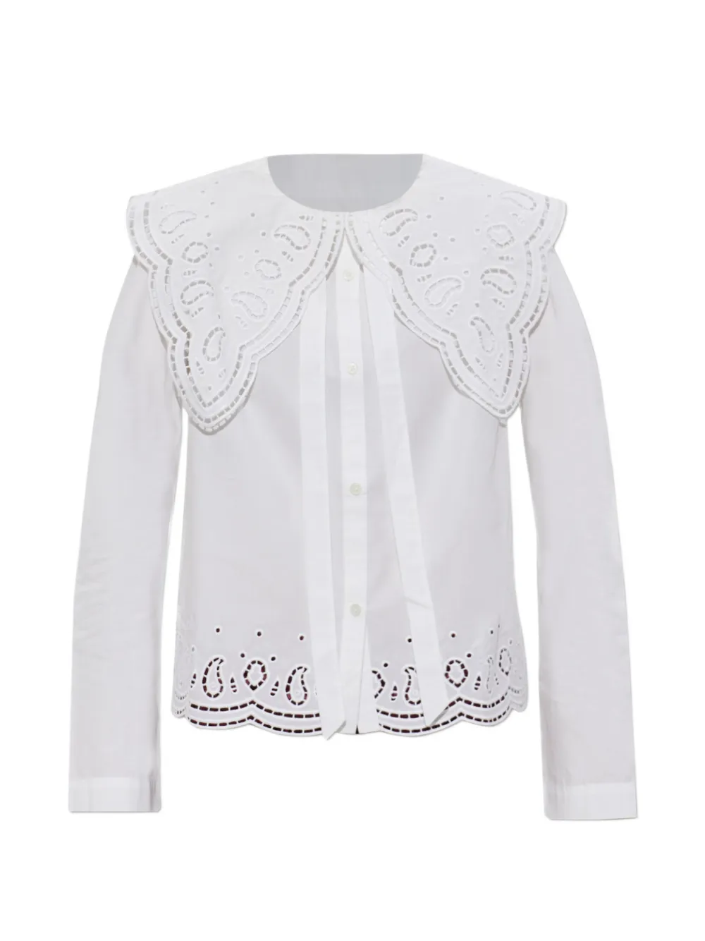 AllSaints Blusa Marie con orlo a smerlo - Bianco