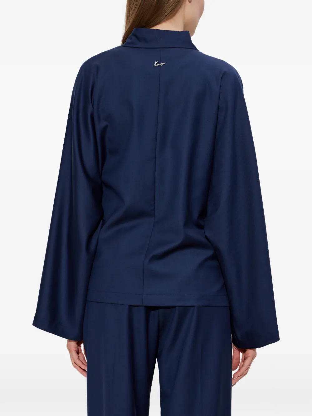 Kenzo Wollen kimono met striksluiting Blauw
