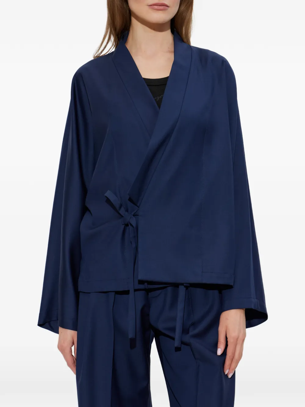 Kenzo Wollen kimono met striksluiting Blauw