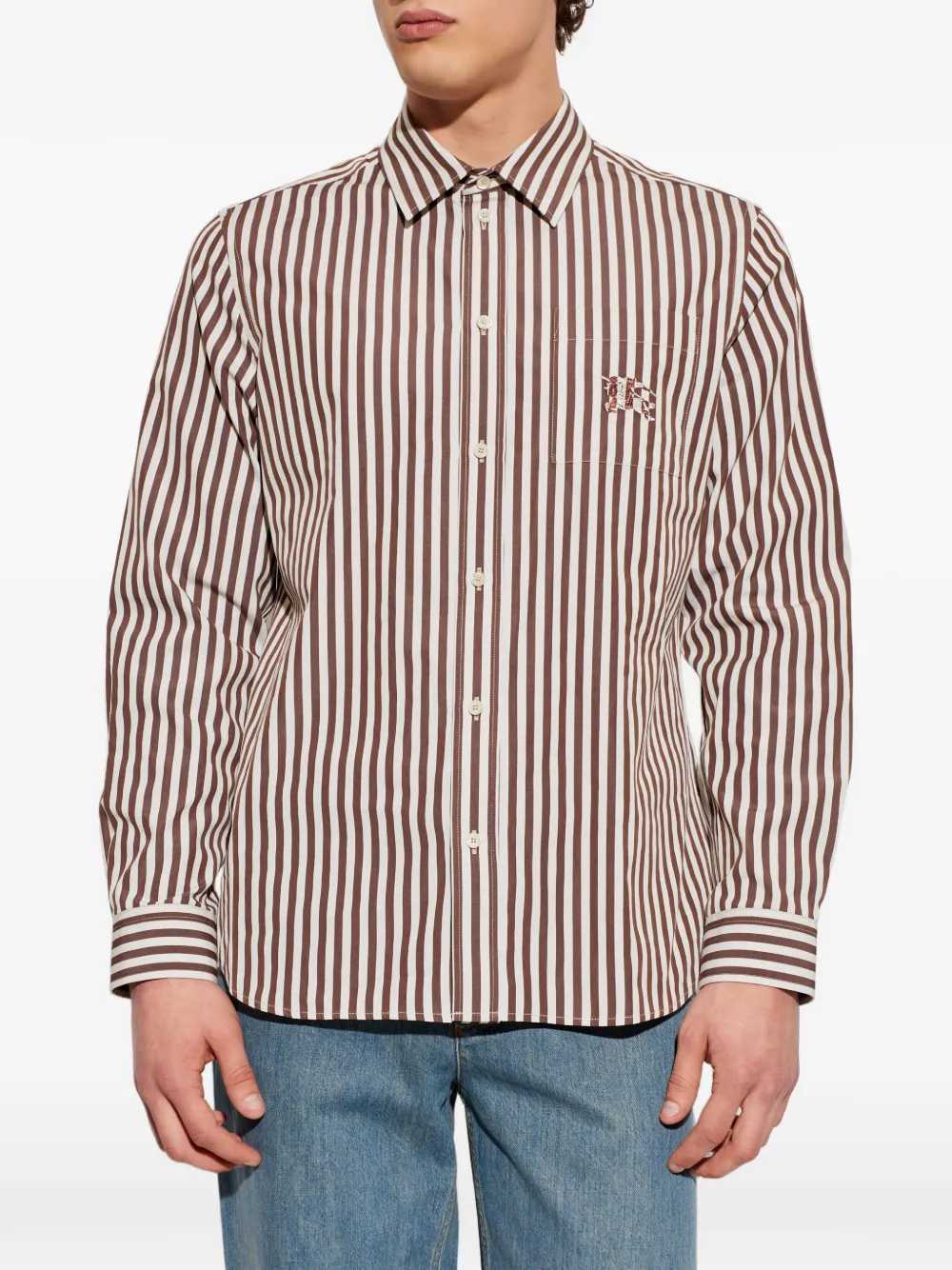 Burberry Gestreept overhemd Bruin