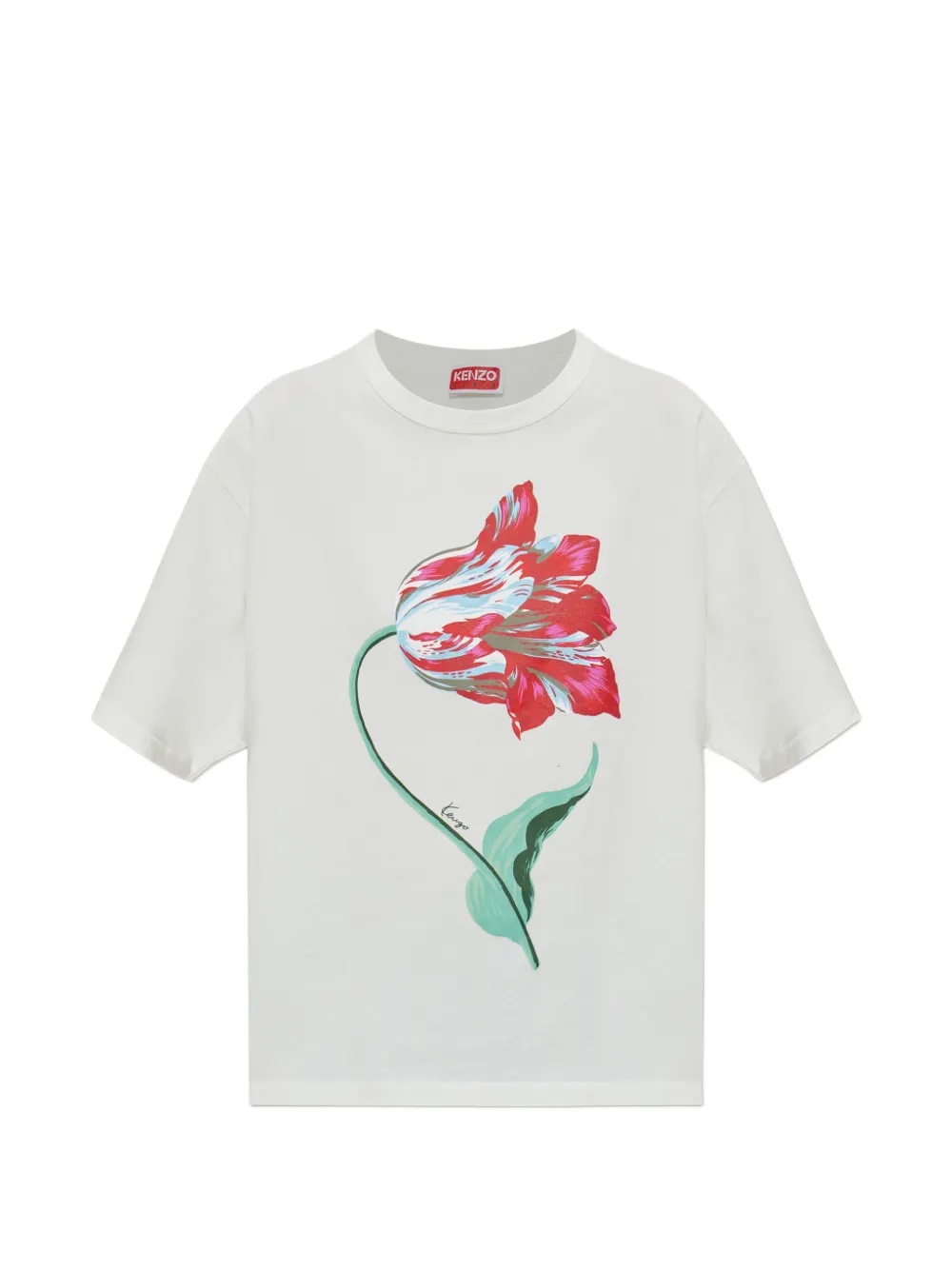 Kenzo Tulip cotton T-shirt - Toni neutri