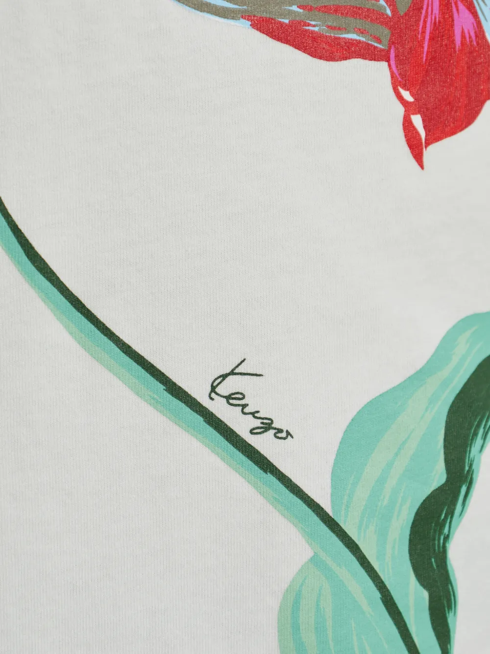 Kenzo Tulip katoenen T-shirt Beige