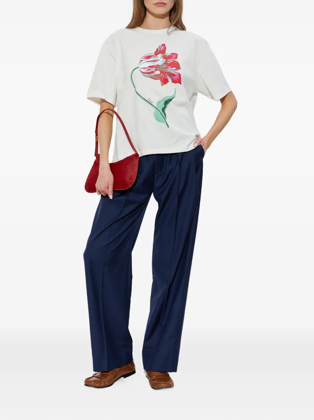 Kenzo Tulip katoenen T-shirt Beige