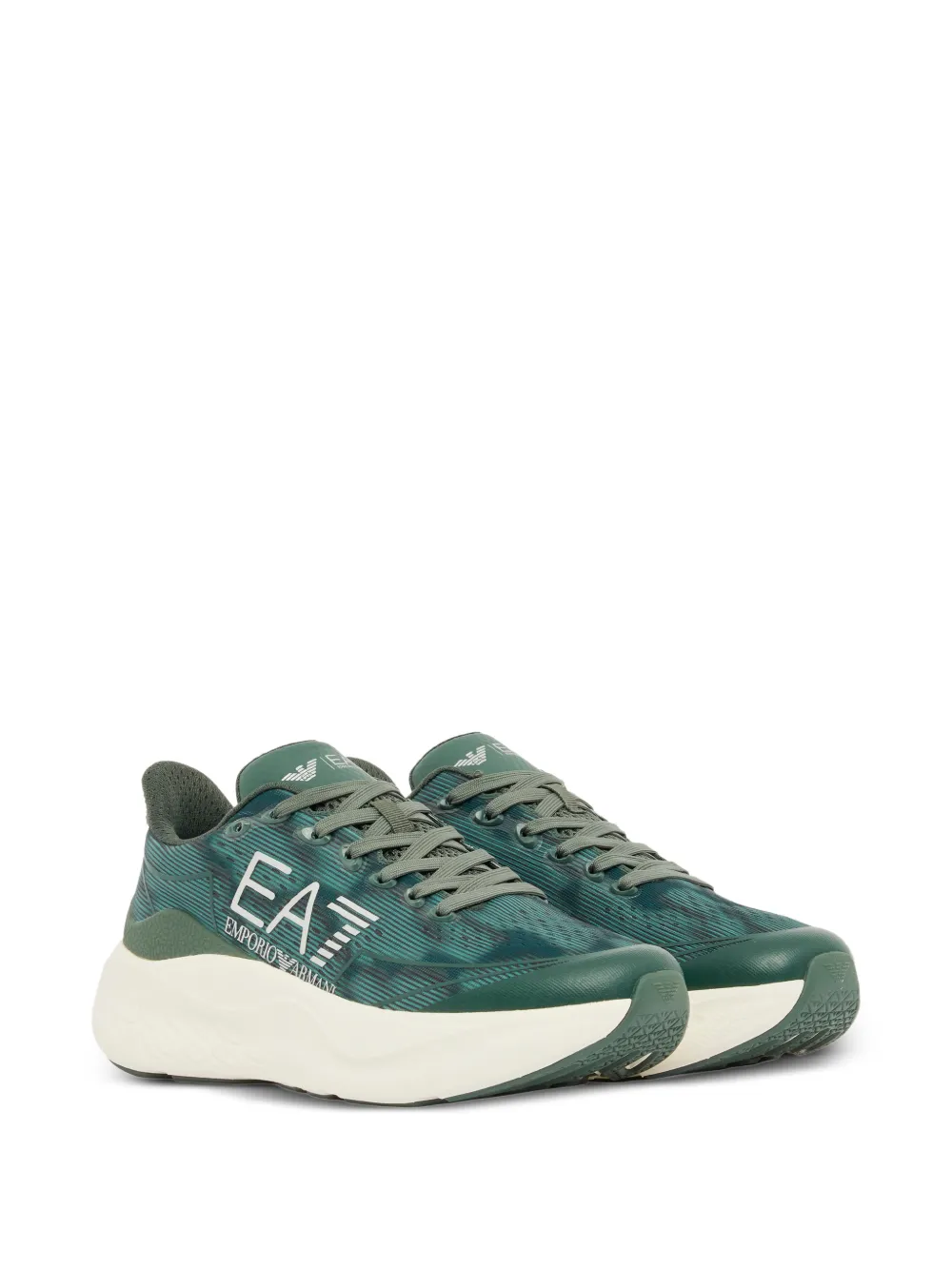 Ea7 Emporio Armani Sneakers met vlakken en logoprint Groen