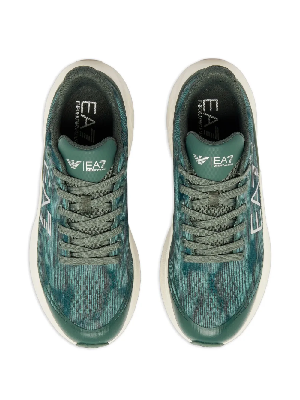 Ea7 Emporio Armani Sneakers met vlakken en logoprint Groen