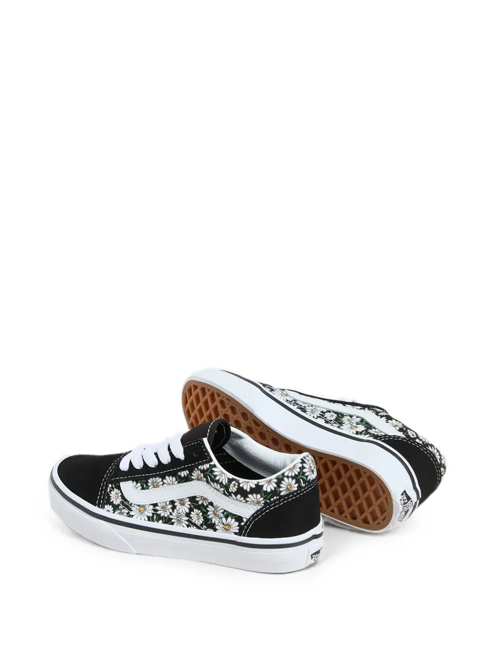 Vans Kids Old Skool daisy-print low-top sneakers Zwart