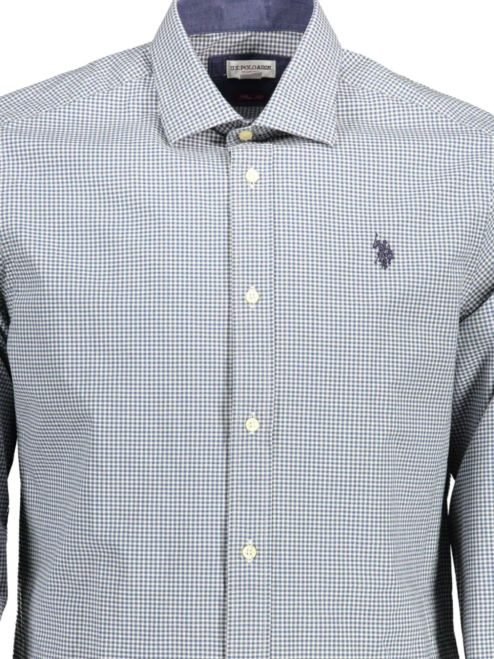 U.S. POLO ASSN. Overhemd met gingham-ruit en lange mouwne Blauw