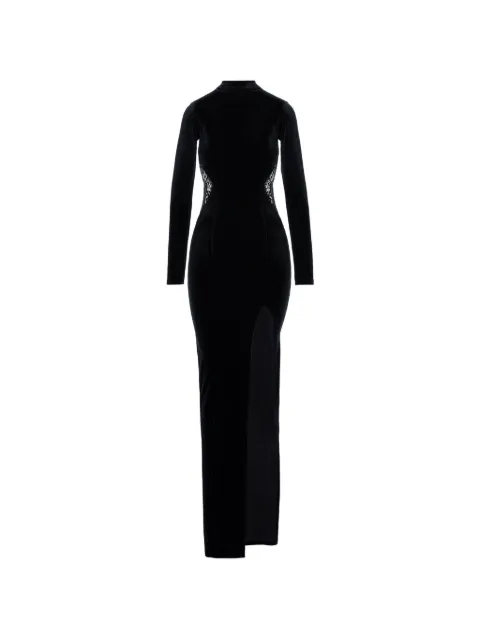 ROSERRY Sydney lace-insert velvet maxi dress