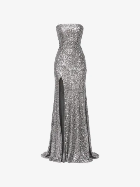 ROSERRY Cannes sequin-embellished lace-up maxi dress