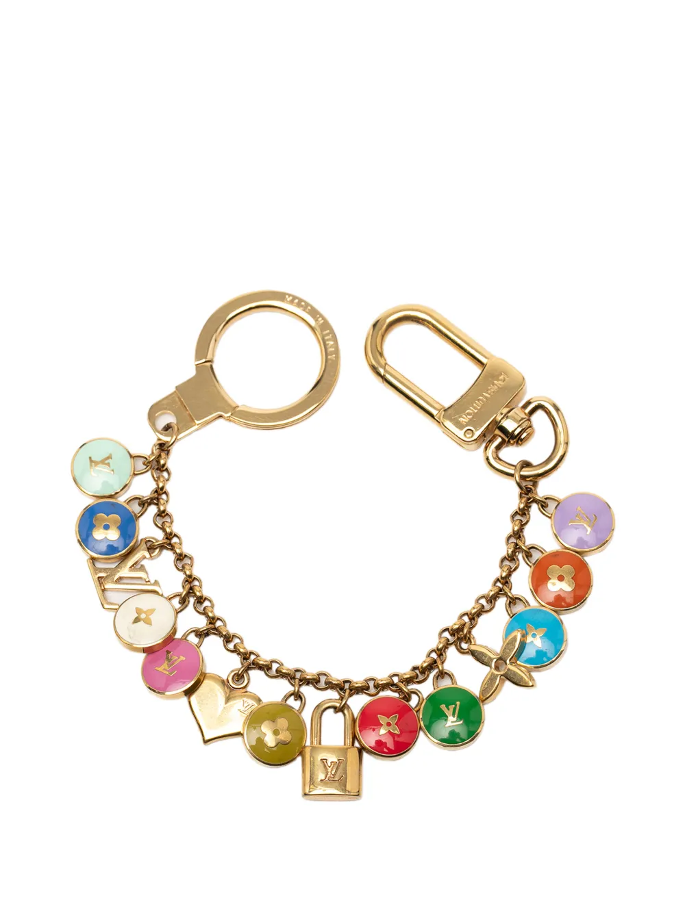 Louis Vuitton Pre-Owned 2000-2026 Gold Plated and Enamel Pastilles and Bag Charm key chain - Oro
