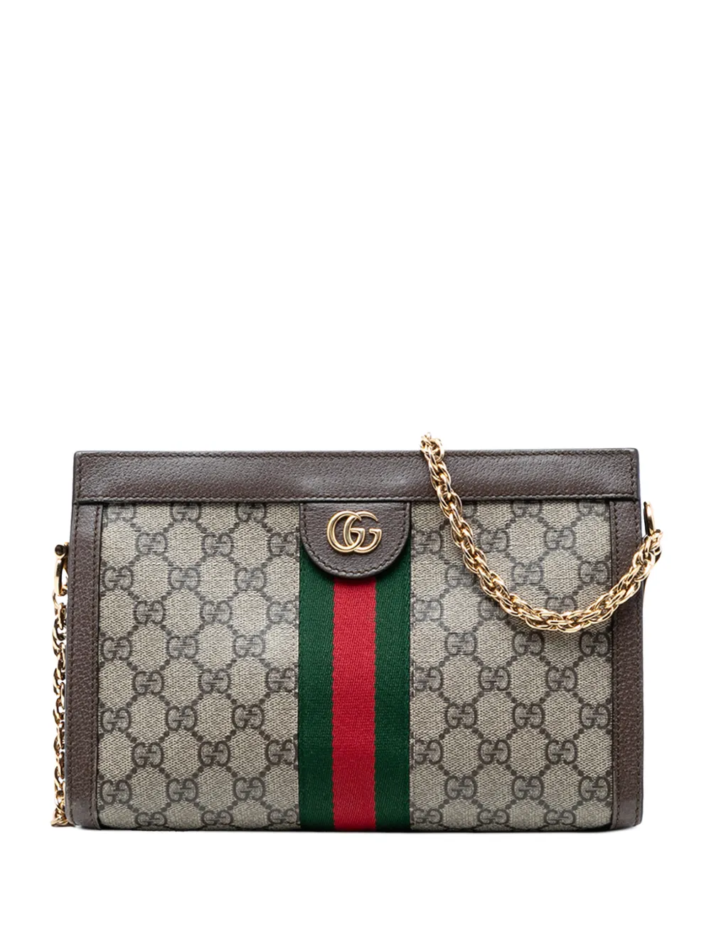 Gucci Pre-Owned 2016-2026 Small GG Supreme Web Ophidia Chain crossbody bag - Toni neutri