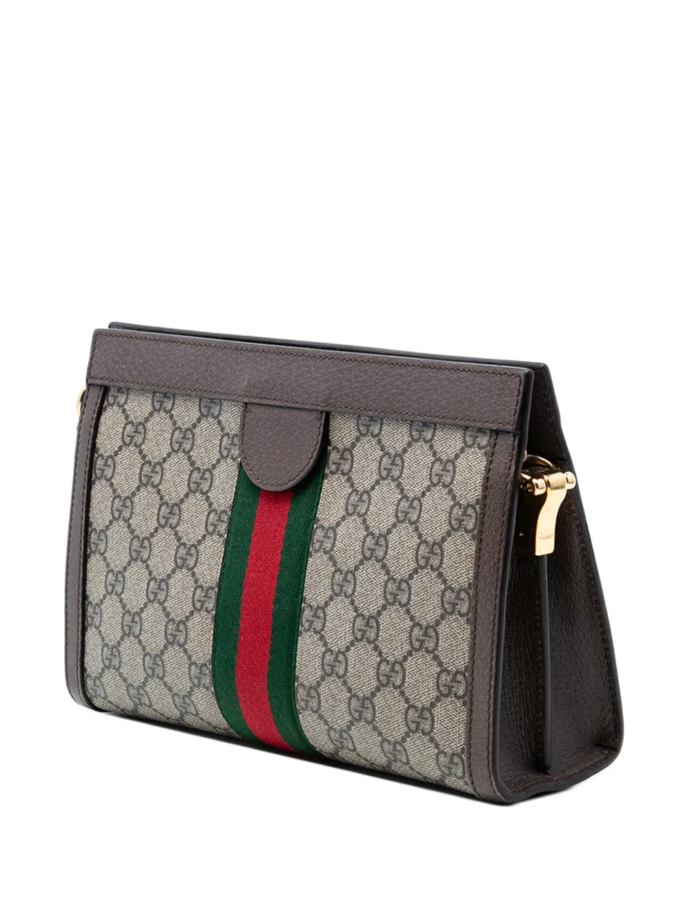  Gucci Pre-owned Borsa A Tracolla Ophidia Piccola In Tessuto Gg Supreme Con Decorazione Web E Catena 2016-2026 - Toni Neutri 