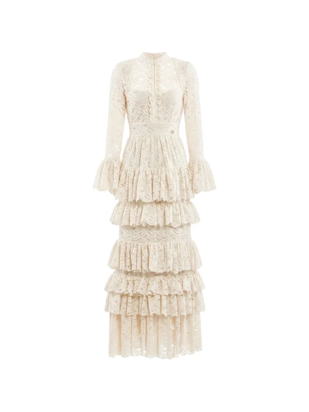 Saiid Kobeisy ruffled lace maxi dress - Toni neutri