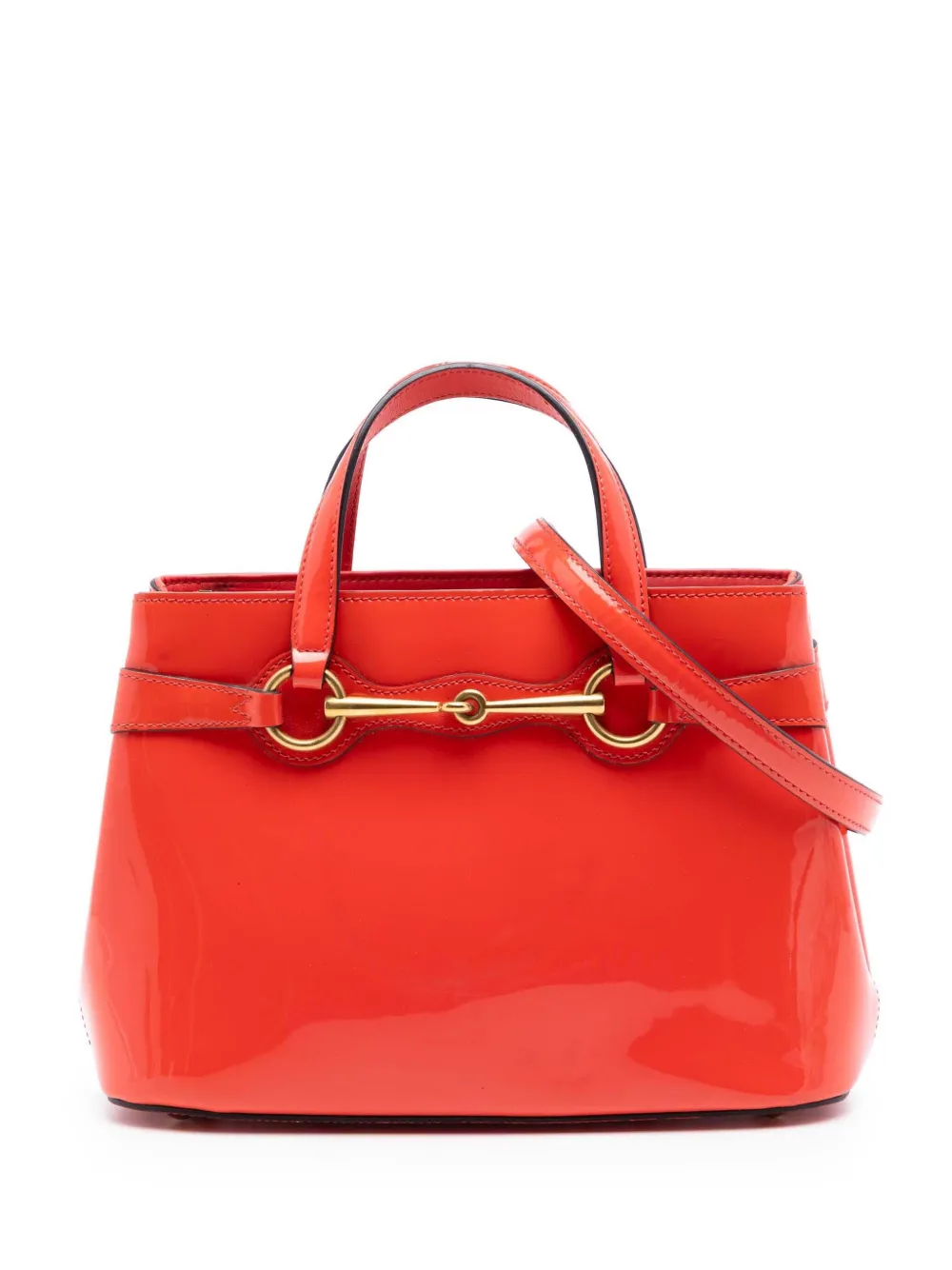 Gucci Pre-Owned 2016-2025 Patent Bright Bit satchel - Rosso