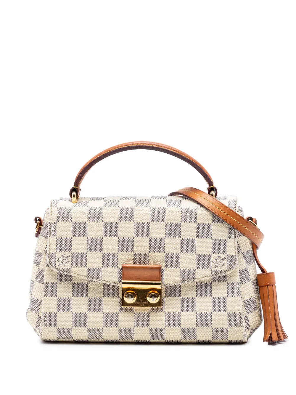 Louis Vuitton Pre-Owned 2019 Damier Azur Croisette Satchel-Tasche - Weiß