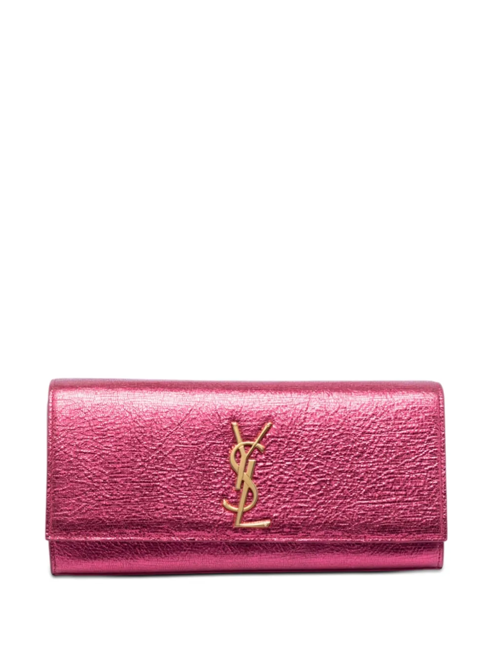 Saint Laurent Pre-Owned 2013 Metallic Calfskin Cassandre clutch bag - Rosa