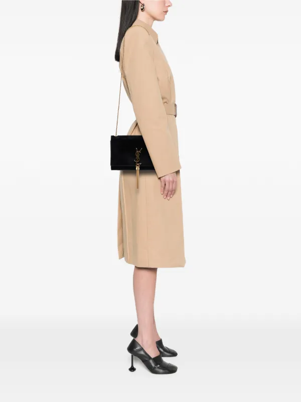Saint Laurent Pre-Owned 2016 ミディアム スエード モノグラム ケイト 