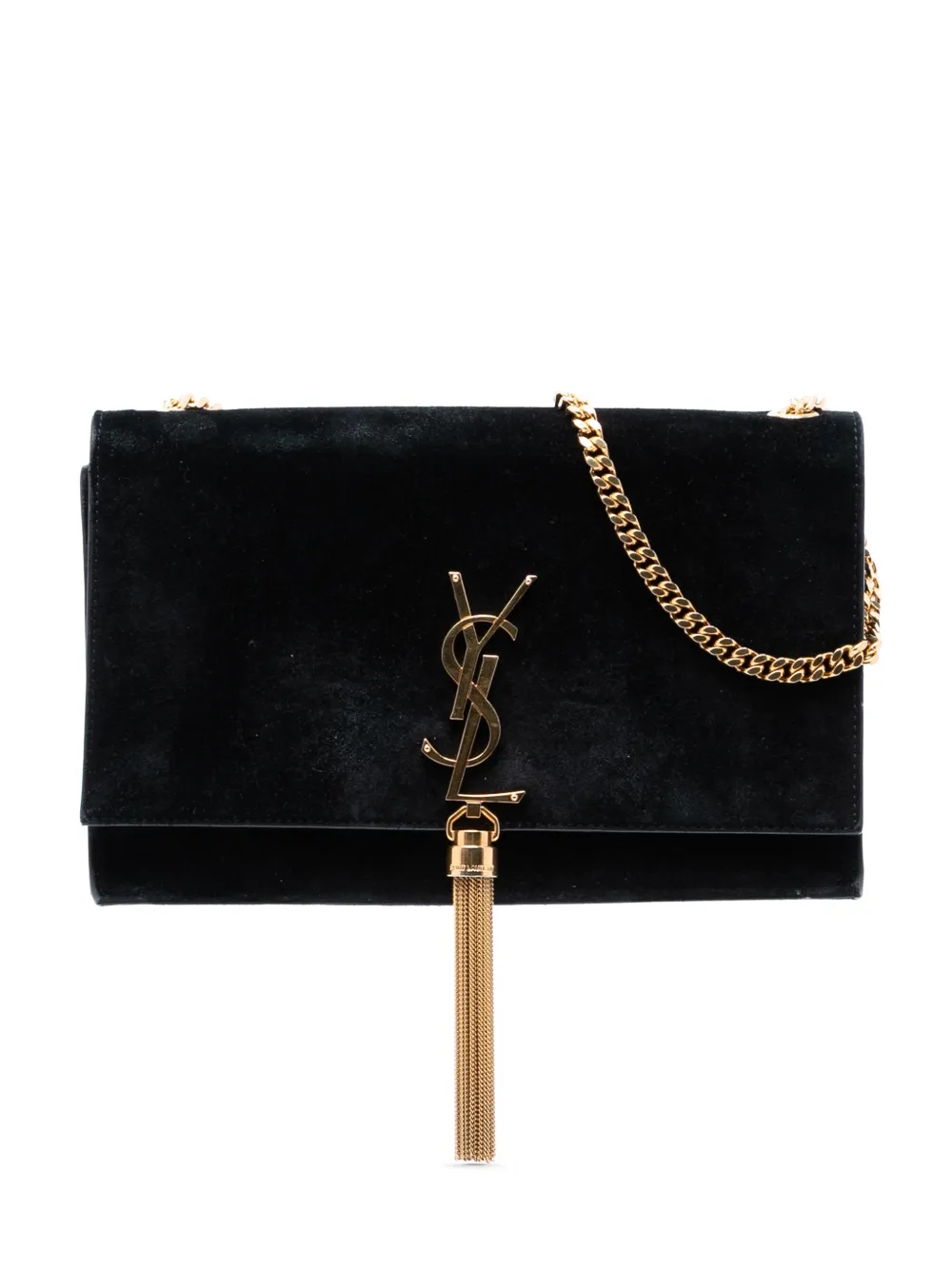 Saint Laurent Pre-Owned 2016 Medium Suede Monogram Kate Tassel crossbody bag - Schwarz
