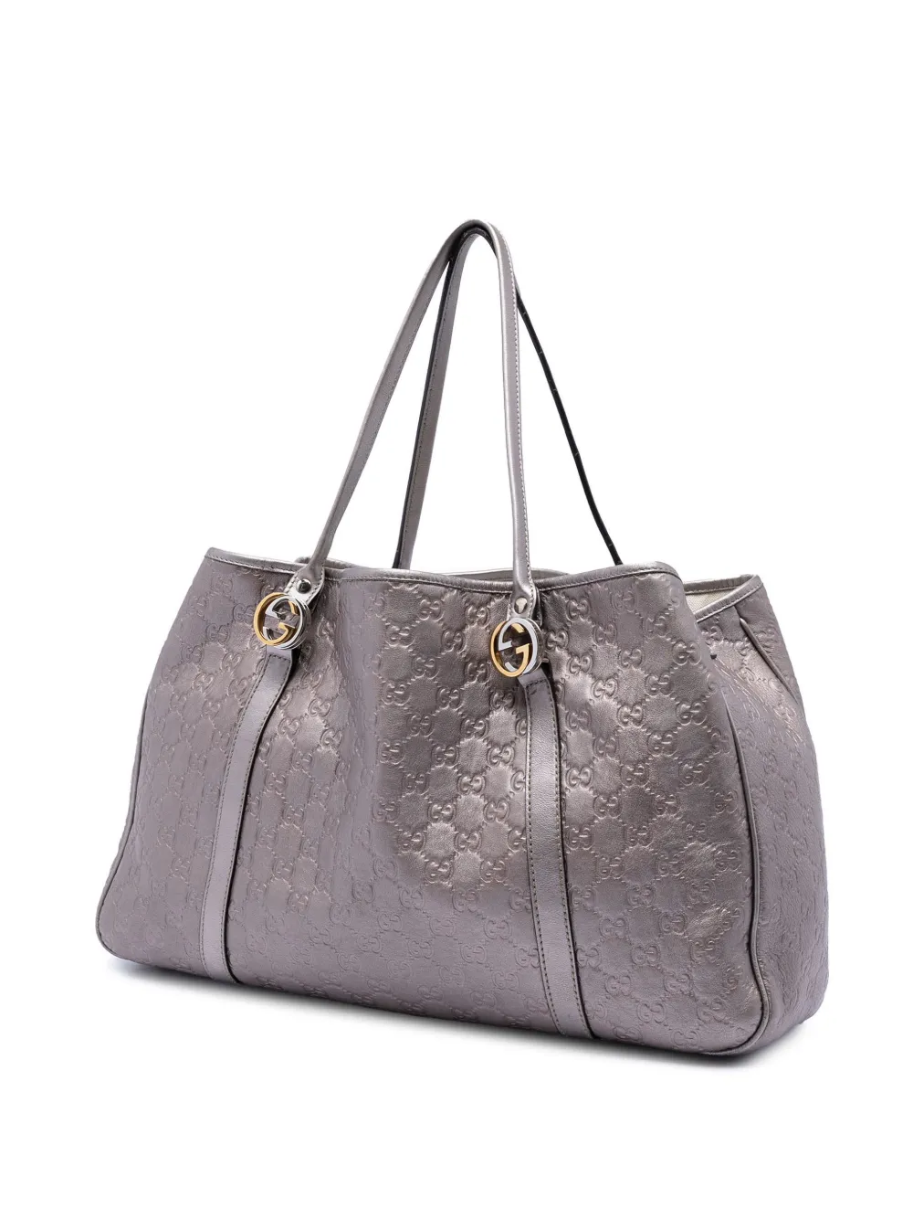  Gucci Pre-owned Grand Sac Cabas Twins Guccissima Métallisé (2016-2026) - Violet 