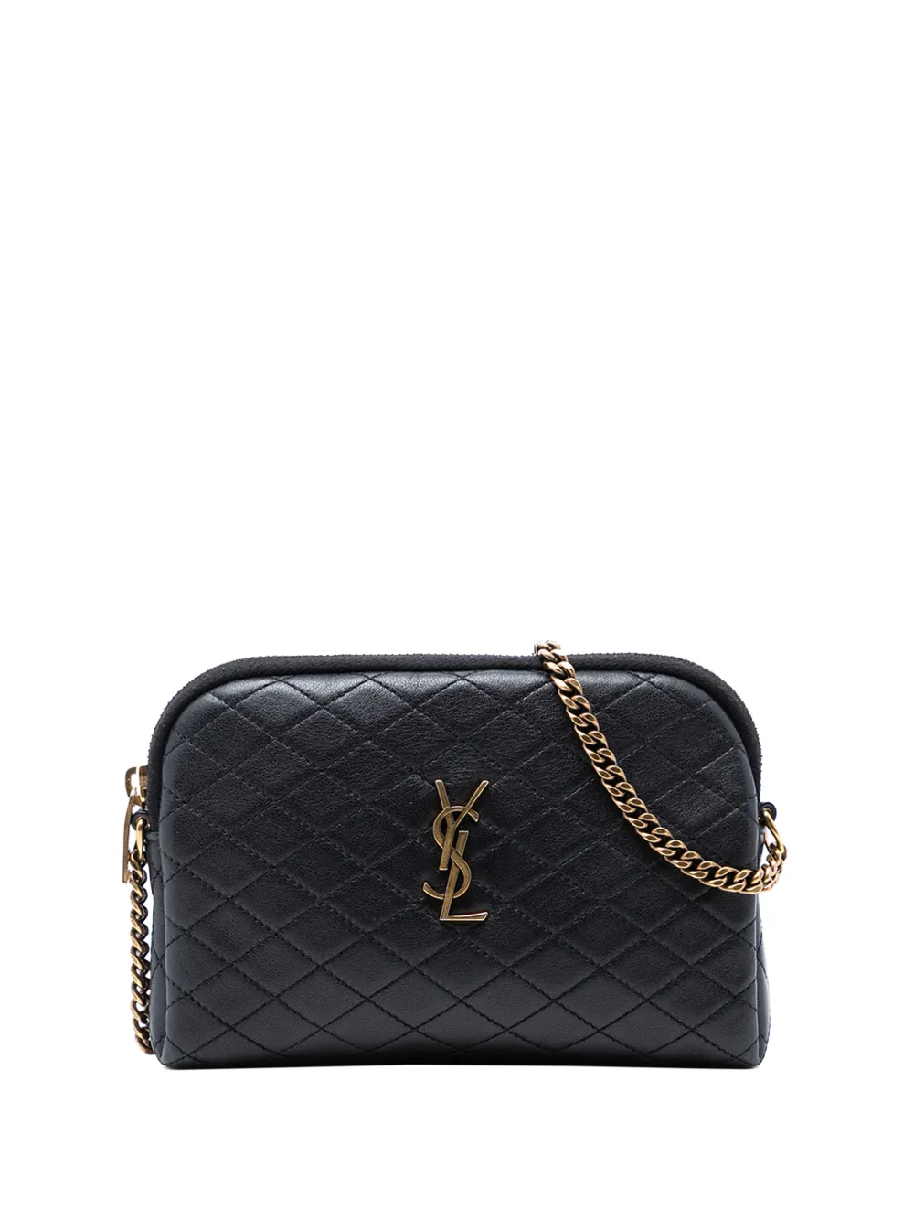 Saint Laurent Pre-Owned 2022 Mini Quilted Lambskin Gaby Zippered Pouch crossbody bag - Schwarz