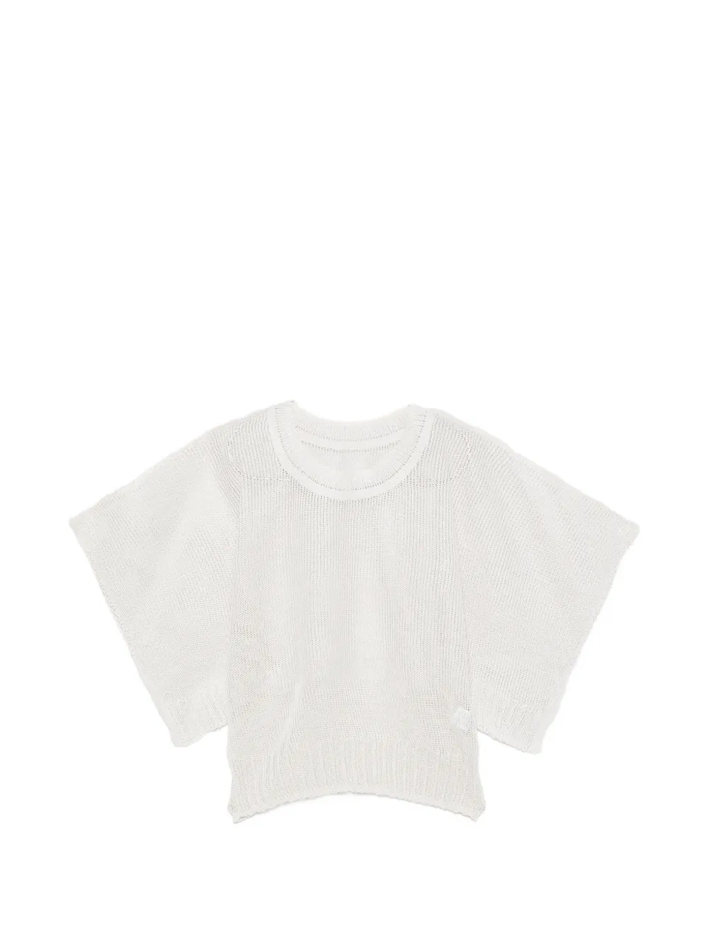Issey Miyake Cialda open-knit short-sleeve linen T-shirt - Grigio