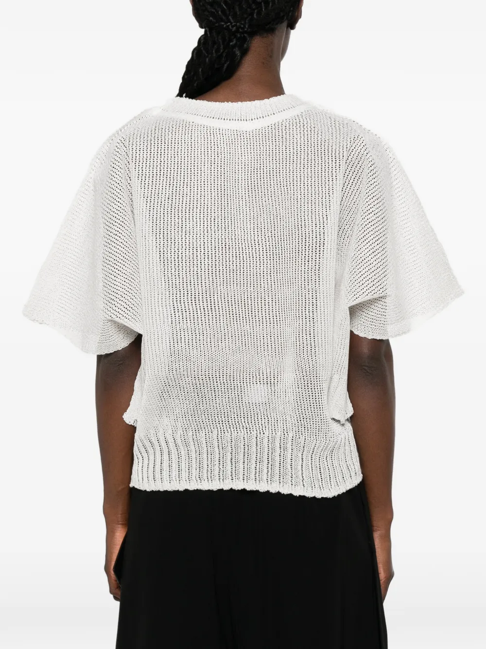 Issey Miyake Cialda opengebreid linnen T-shirt met korte mouwen Grijs
