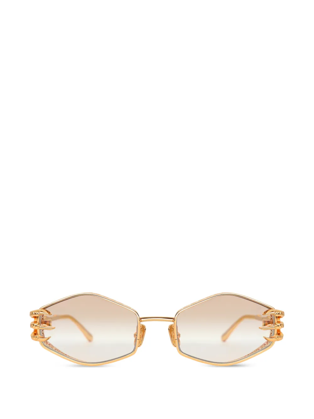 ANNA-KARIN KARLSSON Claw Plume geometric-frame sunglasses - Oro