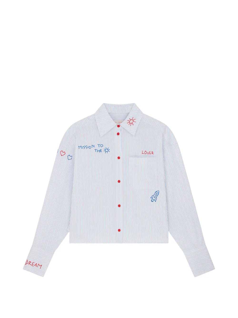 Mira Mikati embroidered pinstripe shirt - Bianco