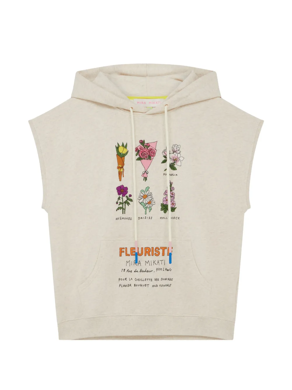 Mira Mikati graphic sleeveless hoodie - Toni neutri