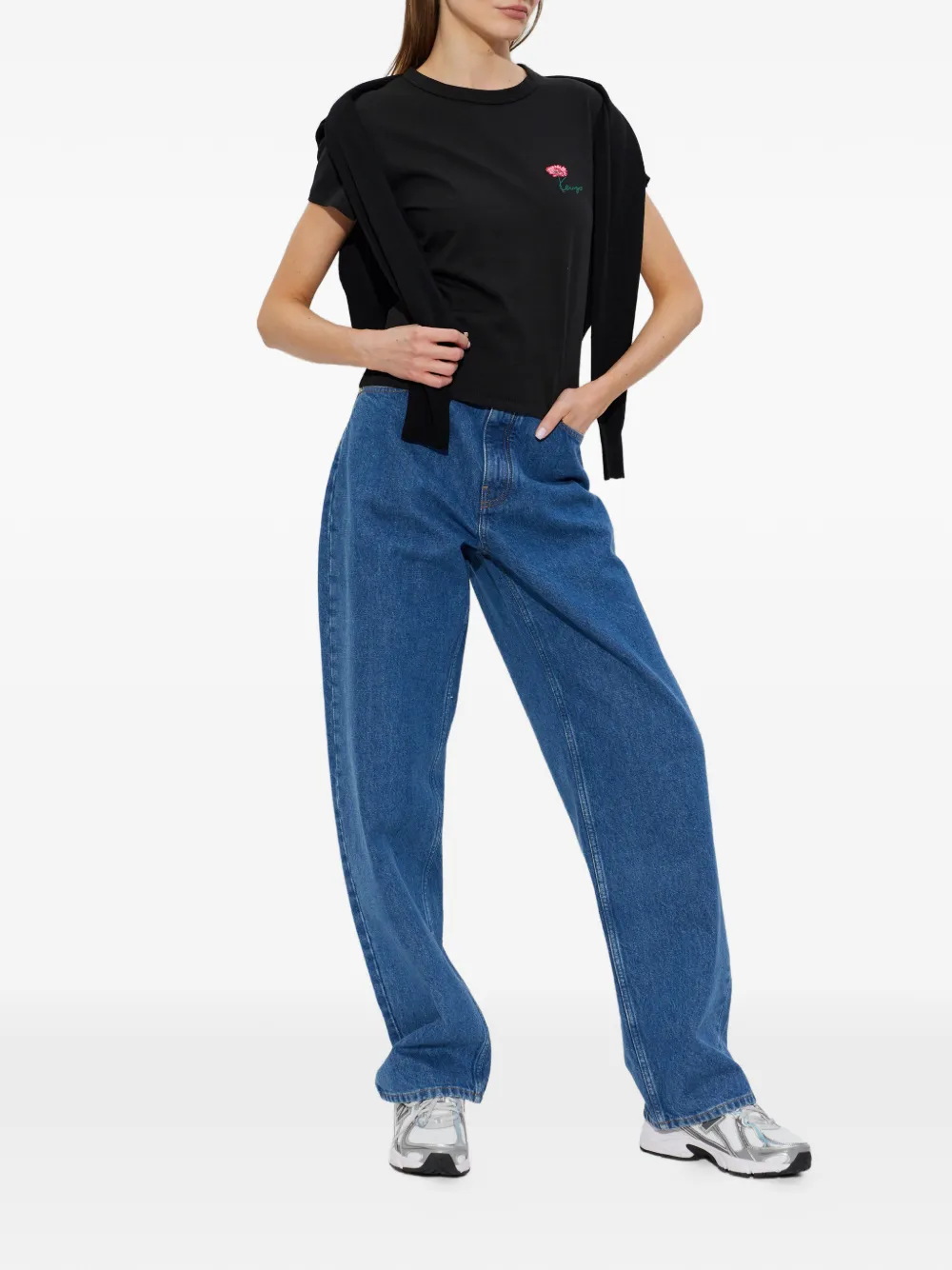 Kenzo Tulip katoenen T-shirt Zwart