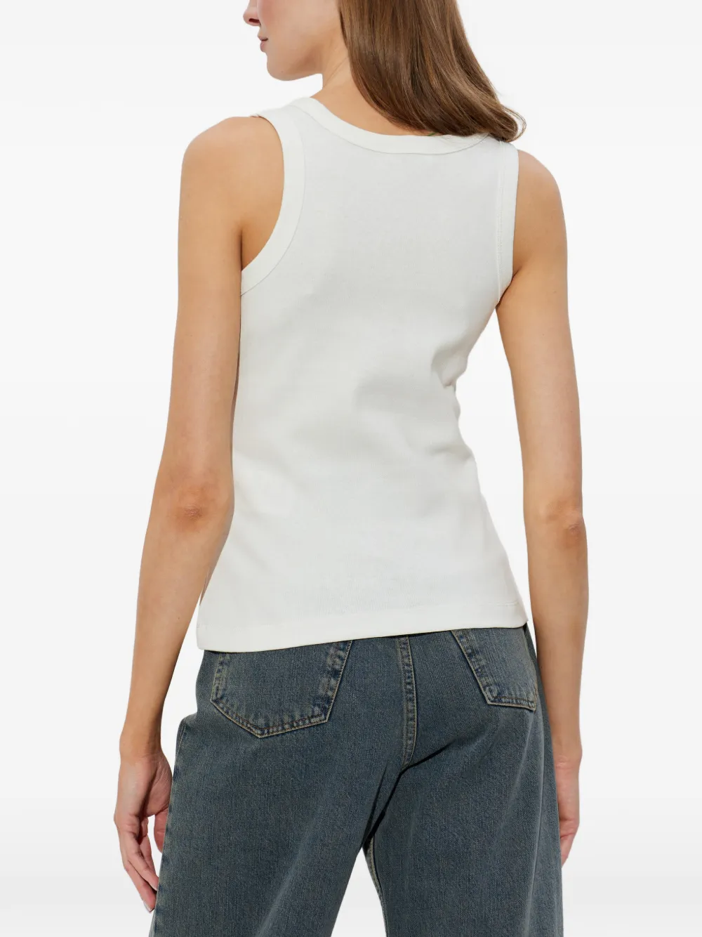 Kenzo Signature katoenen tanktop met geborduurd logo Beige