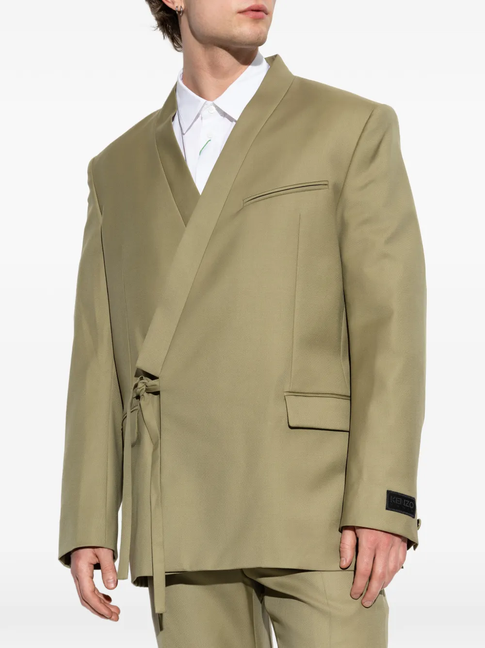 Kenzo Jack van scheerwol met wikkel sluiting Beige