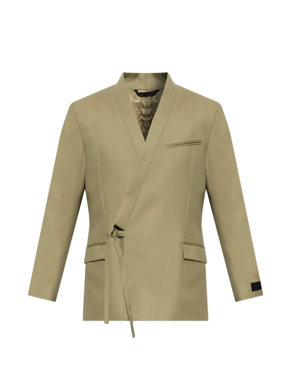 Kenzo wrap-tie virgin-wool jacket - Toni neutri